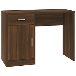 vidaXL Bureau avec tiroir et armoire Chêne marron 100x40x73 cm