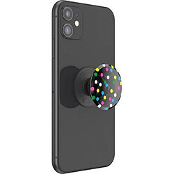 PopSockets Pop Grip pour Smartphones Premium au Design Points Disco Noir transparent