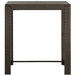 vidaXL Table de bar de jardin Marron 100x60,5x110,5 cm Résine tressée