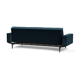 Acheter Inside 75 Canapé convertible SPLITBACK STYLETTO avec accoudoirs pieds chêne noir tissu Argus Navy Blue