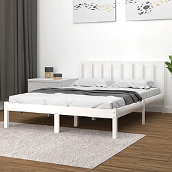 vidaXL Cadre de lit sans matelas blanc bois de pin massif 120x200 cm