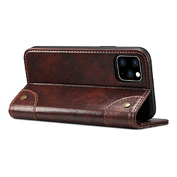 Acheter Wewoo Coque Pour iPhone 11 Pro Etui à rabat simple style baroque avec porte-cartes et brun foncé