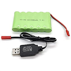 Batterie Ni-MH AA 7.2V 2400mAh pour RC avec USB