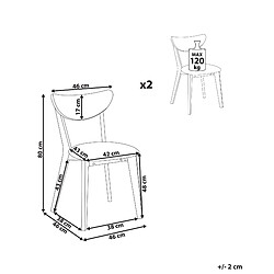 Avis Beliani Chaise de salle à manger Set de 2 Bois foncé ERIE