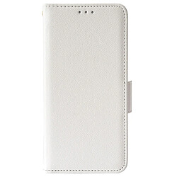 Etui en PU texture litchi, fermeture magnétique blanc pour votre Samsung Galaxy S22