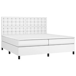 Avis Maison Chic Lit Adulte - Lit simple Lit à sommier tapissier avec matelas moelleux - Meuble de Chambre Blanc 200x200cm Similicuir -MN21429