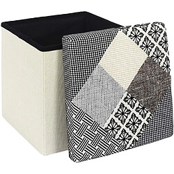 Acheter The Home Deco Factory Pouf coffre pliable Patchwork gris.