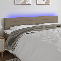 vidaXL Tête de lit à LED Taupe 160x5x78/88 cm Tissu