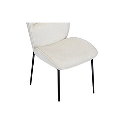 Vente-Unique Lot de 6 chaises en tissu texturé et métal noir - Crème - TIANIVA pas cher