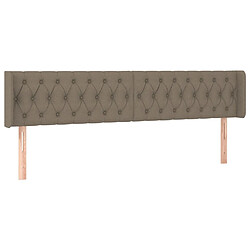 Avis Maison Chic Tête de lit scandinave à LED,meuble de chambre Taupe 203x16x78/88 cm Tissu -MN51272