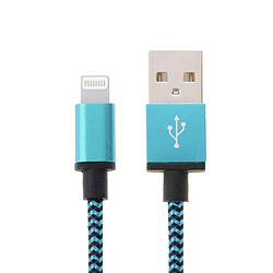 Avis Wewoo Câble bleu pour iPhone 6 & 6 Plus, 5 & 5S & 5C, iPad Air 2 & Air, mini 1/2/3, iPod touch 5 2m tissé style Lightning à USB données de synchronisation / de chargement,