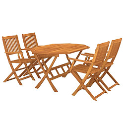 vidaXL Ensemble à manger de jardin 5 pcs Bois d'acacia solide