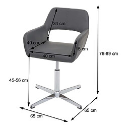 Decoshop26 Chaise de salle à manger bureau réglable en hauteur en synthétique crème pieds acier noir 04_0003409 pas cher