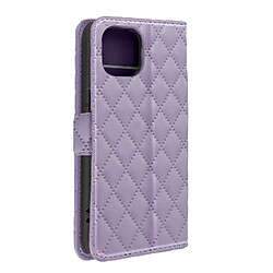 Avizar Étui Folio pour iPhone 15 Design rhombique matelassé collection Geo violet