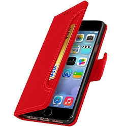 Avizar Housse iPhone SE 2022, 2020 et 8, 7, 6S, 6 Portefeuille Fonction Support rouge