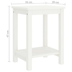 Maison Chic Table de chevet Table de Nuit Meuble de Rangement blanc 35x30x47 cm bois de pin massif pas cher