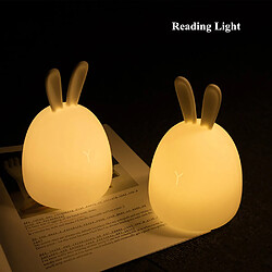 Avis Universal Lapin LED lumineux capteur tactile couleur USB rechargeable photo silicone lapin enfant bébé chambre chevet cadeau | LED veilleuse