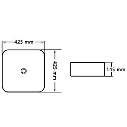 vidaXL Lavabo 42,5x42,5x14,5 cm Céramique Blanc pas cher