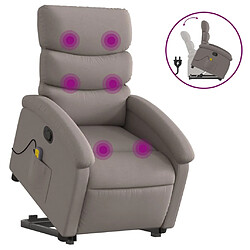 vidaXL Fauteuil inclinable de massage Taupe Tissu