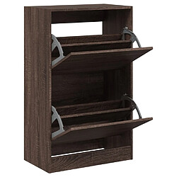 Maison Chic Armoire à chaussures | Meuble de rangement à chaussures Meuble d'Entrée chêne marron 60x34x96,5 cm bois ingénierie -MN30338