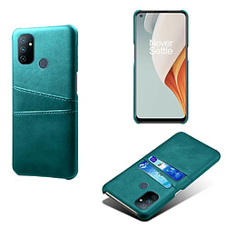 Coque en TPU + PU avec double porte-cartes vert pour votre OnePlus Nord N100