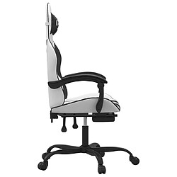 Avis vidaXL Chaise de jeu avec repose-pied Blanc et noir Similicuir