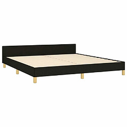 Maison Chic Lit adulte - Cadre Structure de lit avec tête de lit Contemporain Noir 160x200 cm Tissu -MN55900 pas cher