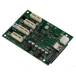 Kalea-Informatique Riser réplicateur PCIe 1x vers 4 ports 1x CHIPSET ASM1184e Reprise SATA MOLEX P6