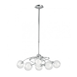 Fan Europe Suspension Blog 6 ampoules Verre,métal Chrome