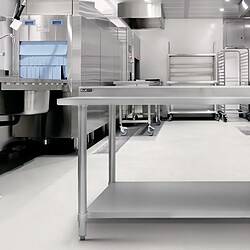 Monstershop Table de Travail pour Cuisine en Inox - 120 cm