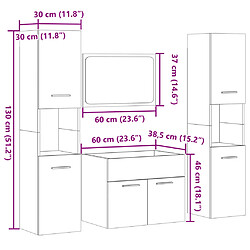 vidaXL Ensemble de meubles de salle de bain 4 pcs chêne sonoma pas cher