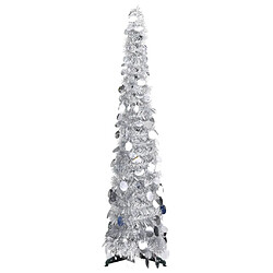 vidaXL Sapin de Noël artificiel escamotable argenté 120 cm PET