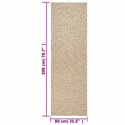 vidaXL Tapis ZIZUR 80x200 cm aspect de jute intérieur et extérieur pas cher