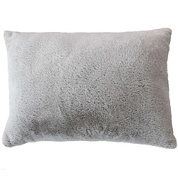 Toilinux Coussin AZURA imitiation fourrure 2 tons - 65 x 50 cm - Gris