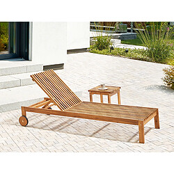 Beliani Chaise longue Bois Bois clair BELLANO