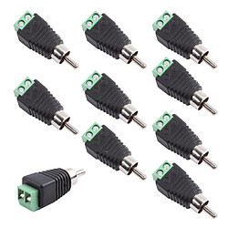 20 Pcs Haut-parleur Fil Câble à Audio Mâle RCA Connecteur Adaptateur Jack