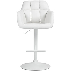 Non Tabouret de bar Natoma simili cuir blanc