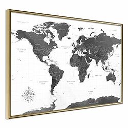 Paris Prix Affiche Murale Encadrée The World in Black and White 60 x 40 cm Or