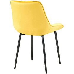 Avis Decoshop26 Chaise de salle à manger x1 assise et dossier capitonné en velours jaune et métal noir 10_0002167