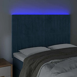 Avis Maison Chic Tête de lit moderne à LED lumineuse pour chambre - Décoration de lit Bleu foncé 144x5x118/128 cm Velours -MN67820