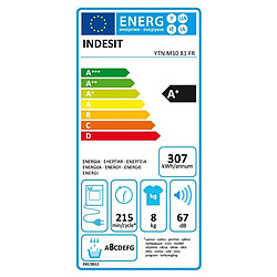 Sèche-linge pompe à chaleur avec condenseur 60cm 8kg blanc - YTNM1081FR - INDESIT