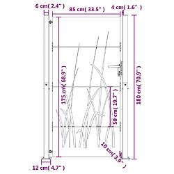 vidaXL Portail de jardin 105x180 cm acier corten conception d'herbe pas cher