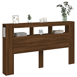 Maison Chic Tête de lit scandinave à LED,meuble de chambre chêne marron 180x18,5x103,5cm bois ingénierie -MN79537 pas cher