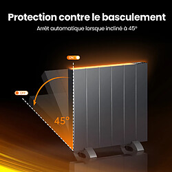 Acheter EMKE Radiateur électrique fixe 1000W avec écran LCD, minuterie hebdomadaire, application de la télécommande, Radiateur sur pied ou mural anthracite