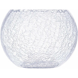 Vase Boule en Verre Craquelé 20cm Transparent