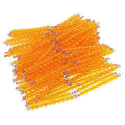 1000pcs Montessori Perles 100 Chaînes de Barres à Dix Perles Orange Jouet de Calcul pour Enfants