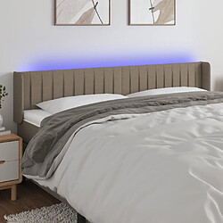 Maison Chic Tête de lit scandinave à LED,meuble de chambre Taupe 163x16x78/88 cm Tissu -MN43976