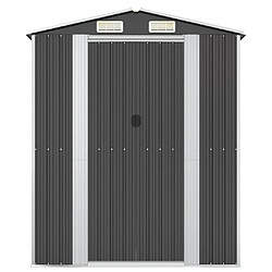 Helloshop26 Abri de jardin cabane cabanon maison de stockage remise extérieur hangar outils robuste 192 x 108 x 223 cm acier galvanisé anthracite 02_0022194