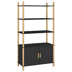 vidaXL Buffet haut Noir 80x40x153 cm Bois d'ingénierie