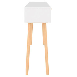 Acheter Maison Chic Table console | Meuble d'entrée | Table d'appoint Blanc 105x30x75 cm Bois massif pin /rotin naturel -GKD15818